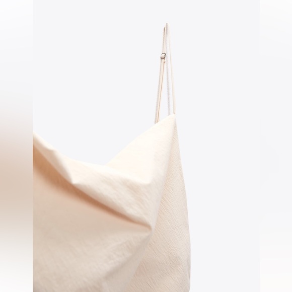 Zara DRAPED MIDI DRESS. Ecru. Size XS. NWT. - Picture 8 of 9